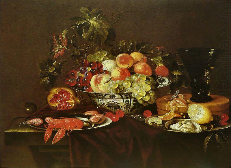 Joris van Son Crustaces  huitre et coupe de fruits avec un verre china oil painting image
